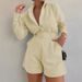 European And American Women's Cross-Border Hot Sale 2024 New Fashion Casual Short Trousers Long Sleeve Shirt Set_ecoleips.com