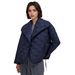 Royal Blue Quilted Puffer Jacket - Oversized Notch Lapel Coat With Diamond Stitching, Lightweight Polyester (US Sizes S-XL)_ecoleips.com