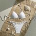 Women's Clothing Style Sexy Starfish Tassel Bikini Set Solid Color Two Piece Swimsuit For Women Modest Coverage Beach & Pool Ready_ecoleips.com