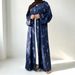 Modest Abaya Dress/Muslim Dress Women Fashion Four Way Stretch Printed Cardigan Muslim Style_ecoleips.com