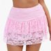 Bohemian Lace Tiered Mini Skirt – Low Waist Sexy Summer Skirt For Women, Floral Embroidery, Stretchy & Comfortable_ecoleips.com