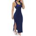 Women's Clothing Women's Sexy Backless Halter Knitted Dress Style Spring Summer Design Slit Detail For Formal & Casual_ecoleips.com
