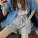 Hong Kong Style High Waisted Five Point Pants for Women Summer plus Size Loose Casual Wide Leg Slimming Straight Leg_ecoleips.com