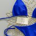 2026 European American Style Solid Color Two Piece Bikini Set with Heart Shaped Metallic Straps Regular Fit Vacation Sexy Polyester Nylon_ecoleips.com