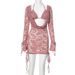 G24ST029 European American Women's Fashion Autumn New Solid Color Casual Lace-up Long-sleeve Top And Short Skirt Set_ecoleips.com