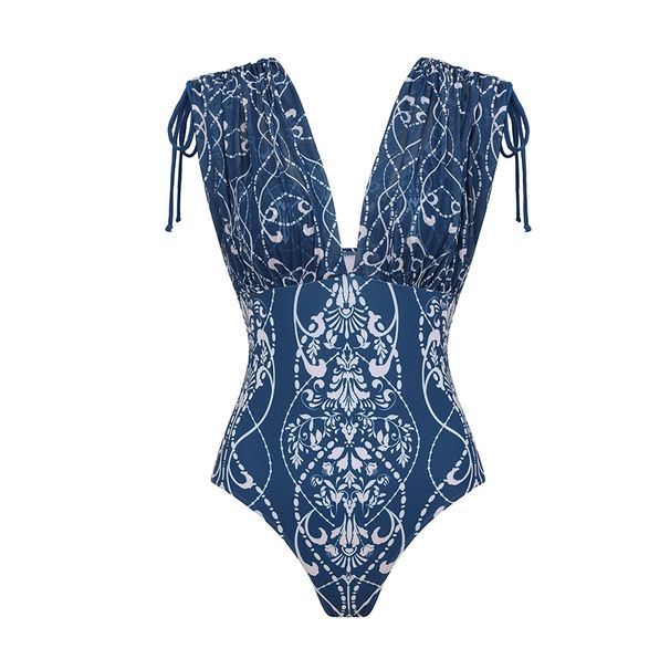 New Women's Ethnic Print One Piece Swimsuit Set American Style Hot Selling Item_ecoleips.com