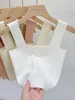 AOSSVIAO 2026 Summer Women Sexy Sleeveless Tops Fashion Short Square Collar Tank Tops 6 Colors Knitted_ecoleips.com