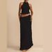 Women's Sexy Backless Halter Neck Lace Trim Long Dress Set – Floral Print Chiffon Maxi Dress For Party, Dating & Casual Wear_ecoleips.com