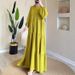 Women's Clothing Autumn And Winter New Products Robe Solid Color Fashion Temperament Dress_ecoleips.com