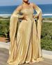 Women's Clothing Autumn And Winter Sexy Pleated Off Shoulder Banquet Dress Long Skirt_ecoleips.com
