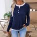 Women's Brushed Long Sleeve T-Shirt – Fake Two-Piece Round Neck Pullover Top_ecoleips.com