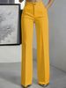 New Women's High-Waisted Straight Leg Suit Pants American Style Simple Design_ecoleips.com
