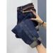 American High Street Vintage Washed Distressed Ripped For Women, Trendy Straight Loose Fit Versatile Harem Jeans_ecoleips.com