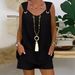 Women's Solid Color Sleeveless Shorts Set, Elegant Round Neck Two-Piece Outfit For Work & Casual_ecoleips.com