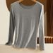Bottom Shirt T-shirt Women's Inner With Crew Neck Long Sleeve Thin Autumn Clothes Large Size Top Warm Thread Clothes Autumn And Winter Models_ecoleips.com