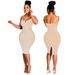 sexy suspender slit hip-covering rhinestone dress for women_ecoleips.com