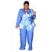 Women's Clothing Autumn and Winter New Printed Jacket Suit Casual Pants _ecoleips.com