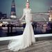 Hot Sale 2026 New Style Bride Slim Fit Mermaid Simple Petite Long Train Wedding Dress_ecoleips.com