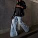 American Style INS Hot Girl Low Waist Loose Slimming Wide Leg Jeans Women Washed Versatile Denim Flared Floor-Length_ecoleips.com