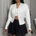 Women’s Cropped Knit Cardigan – Round Neck Long-Sleeve Open Front Sweater (S-XL, Ribbed Trim, Lightweight Layering Staple, Streetwear Chic)_ecoleips.com
