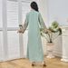 Women's Clothing Middle East Saudi Robe Dubai Travel Party New Rope Embroidery Elegant Long Sleeved Dress Abaya_ecoleips.com