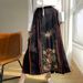 Heavy Embroidery New Chinese-style National-style Women's High-waisted A-line Mid-length Satin Jacquard Horsehair Skirt_ecoleips.com