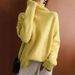 Women's Clothing High Neck Sweater Winter Knit Pullover Loose Casual Solid Color Turtleneck Top_ecoleips.com