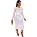 Women's Clothing Diamond Long Sleeve Dress Night Club Wear_ecoleips.com