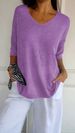European And American Style Export Casual Multi-color Basic Slim V-neck Solid Color Knitted Sweater Women's Base Shirt_ecoleips.com