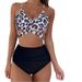 Women's Clothing Leopard Print High Waist Split Bikini Sexy Swimsuit_ecoleips.com