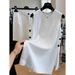 Breathable Pure Linen Tank Top And Shorts Set, Relaxed Salt-Style Loungewear For Women_ecoleips.com