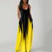 European And American Cross-Border Spring Summer New One-Piece Mid-Waist Long Strap Style Elegant Pocket Printed Dress_ecoleips.com