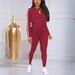 Women's Clothing Southeast Asian Women's Casual Sportswear Set Solid Color Long Sleeved Top And Trousers Two Piece Set_ecoleips.com