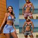 Women's Tie-Front Bikini Set 3-Piece – Adjustable Halter & High-Cut Bottom For Pool & Beach_ecoleips.com