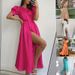 Women's Clothing Summer New Style Pure Color Temperament Slim High Waist Cardigan Button Dress_ecoleips.com