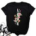 Wholesale Cross-border Women's Fashion Plus-size Floral Heart-patterned Base Shirt For Women_ecoleips.com