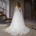 Women's Clothing Elegant White Chiffon Wedding Dress Sheer Details Train Strapless Gown Bride Choir Performance (US2-US26W, Plus Size Available)_ecoleips.com