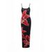 2025 Summer European And American Style Foreign Trade Women's New Sexy Strap Floral Print Slim Long Dress_ecoleips.com
