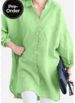 Loose Fit Cotton Linen Shirt For Women_ecoleips.com