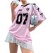 Women's Summer Casual V-Neck Short Sleeve T-Shirt Digital Print Street Fashion Baseball Tee_ecoleips.com