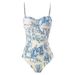 Aria Basics 2023 New European And American Style Women's One-Piece Swimsuit, Slim-Fit, Retro Tie-Up, Sun-Protective Long Skirt_ecoleips.com