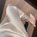 Elegant Satin Acetate High-Waisted A-Line Skirt With Stretchy Waistband - Flowy Midi Skirt For Women, French-Inspired Office & Casual Wear_ecoleips.com