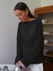 K New Hollowed Out Knitted Top For Women's Loose Mesh Sexy Round Neck See Through Thin Sweater_ecoleips.com
