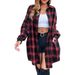 Women's Clothing Elegant Plaid Long Sleeve Shirt Autumn Top Regular Fit Polyester Blouse_ecoleips.com