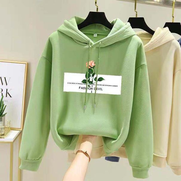 Women's Fleece-Lined Hoodie – Soft & Warm Pullover With Cartoon Print, Oversized Fit For Casual & Streetwear (M-XXL, 12 Colors & Patterns)_ecoleips.com