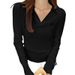 A Minimalist, Pure-Color Long-Sleeved Tank Top With A V-Neckline, Perfect For A Sexy And Alluring Look When Paired With_ecoleips.com