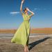 Ba7030 Avocado Green Wael Satin Hand-Sewn Diamond Short-Sleeved Socialite Style Retro Dress_ecoleips.com
