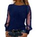 2024 European And American New Long Sleeve Round Neck Casual Loose T-Shirt Top_ecoleips.com
