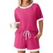 European And American Style Women's Pajama Set Solid Color Ribbed Short Sleeved Home Wear Summer New 2026_ecoleips.com
