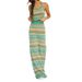 Women's Clothing Knitted Slit Sexy Long Skirt Half Skirt Lace Up Halter Neck Striped Top Two Piece Suit_ecoleips.com